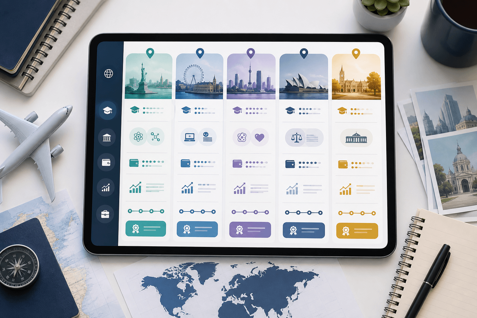 Comparing countries courses and universities for study abroad planning