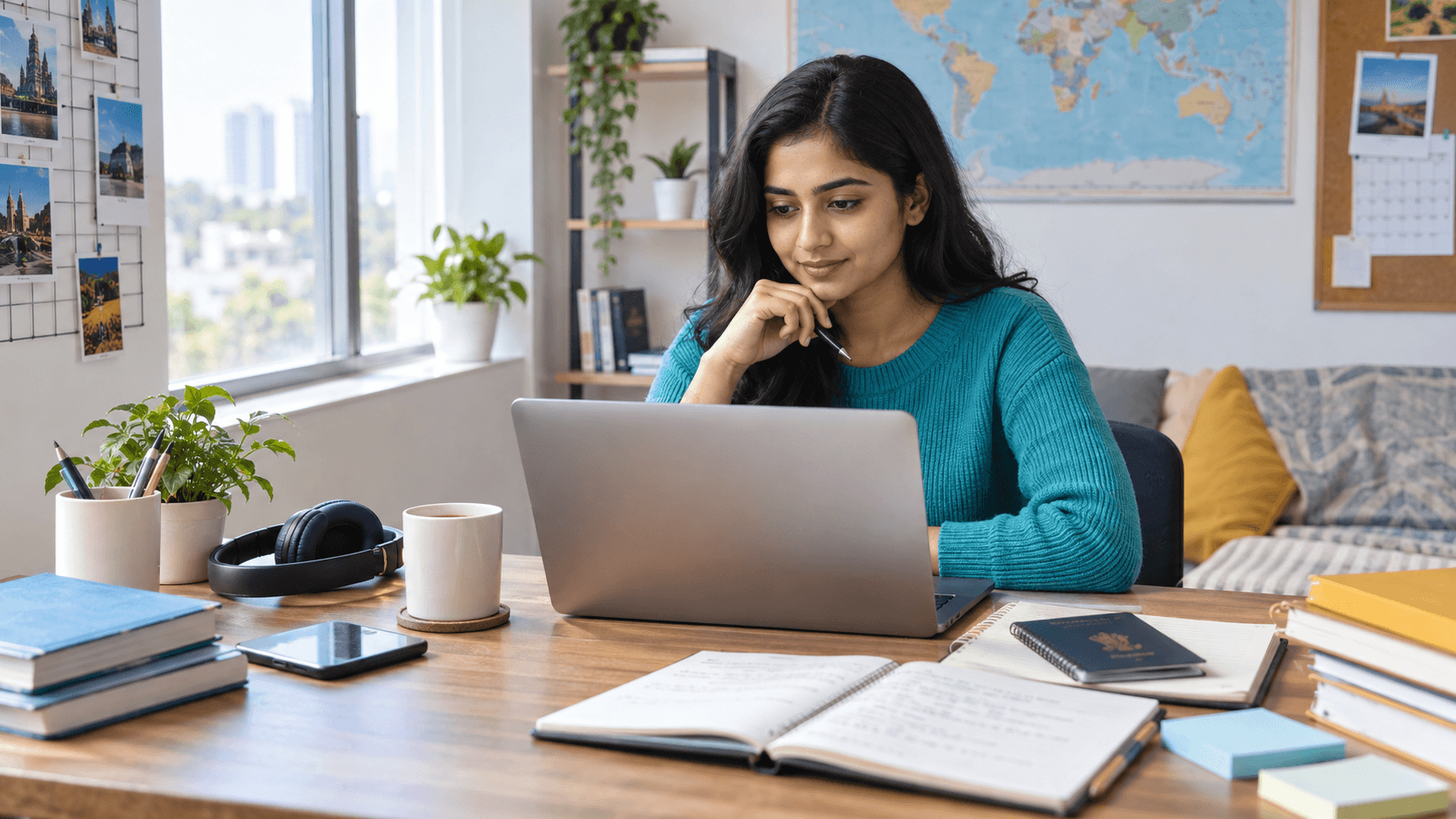 Indian student comparing IELTS TOEFL and PTE for study abroad applications
