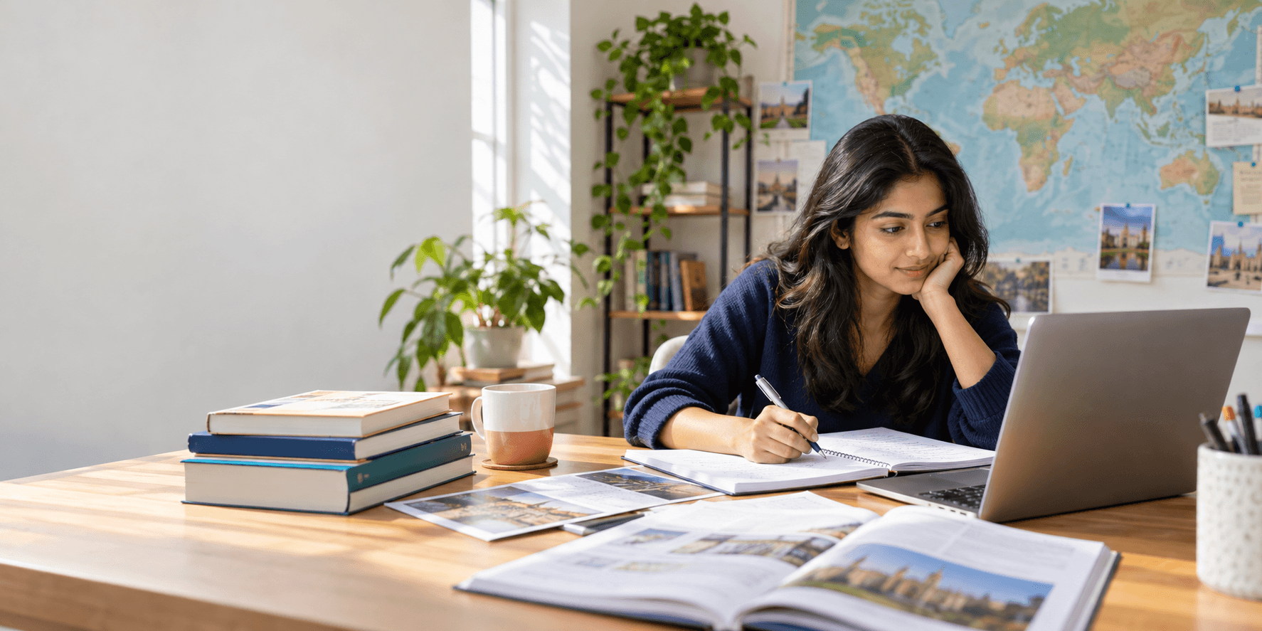 Indian student building an independent study abroad application timeline